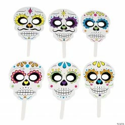 Day of the Dead Sugar Skulls Photo Booth Props - 6 Pc.