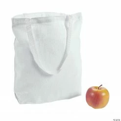 DIY Large White Canvas Tote Bags - 6 Pc.