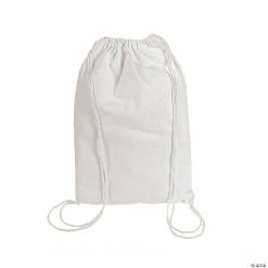 DIY Medium White Canvas Drawstring Bags - 48 Pc.