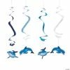 Dolphin Party Hanging Swirl Decorations - 12 Pc.