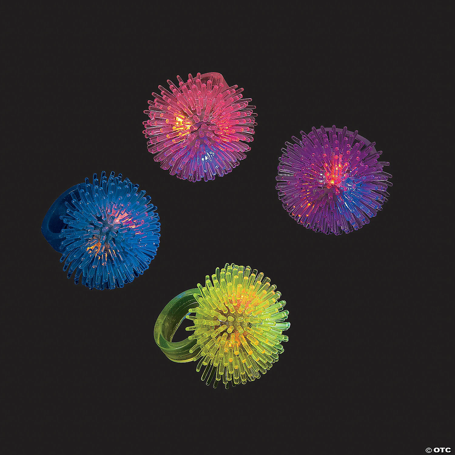 Flashing Spike Rings - 12 Pc. 1 Flashing Spike Rings - 12 Pc.