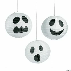 Ghost Hanging Paper Lanterns Halloween Decorations - 6 Pc.