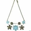 Glittery Snowflake Bib Necklace