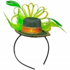 Green Top Hat Headband - St Patricks Day Irish Green Mini Hat Dress Up Hair Costume Accessories Head Band for Women and Children