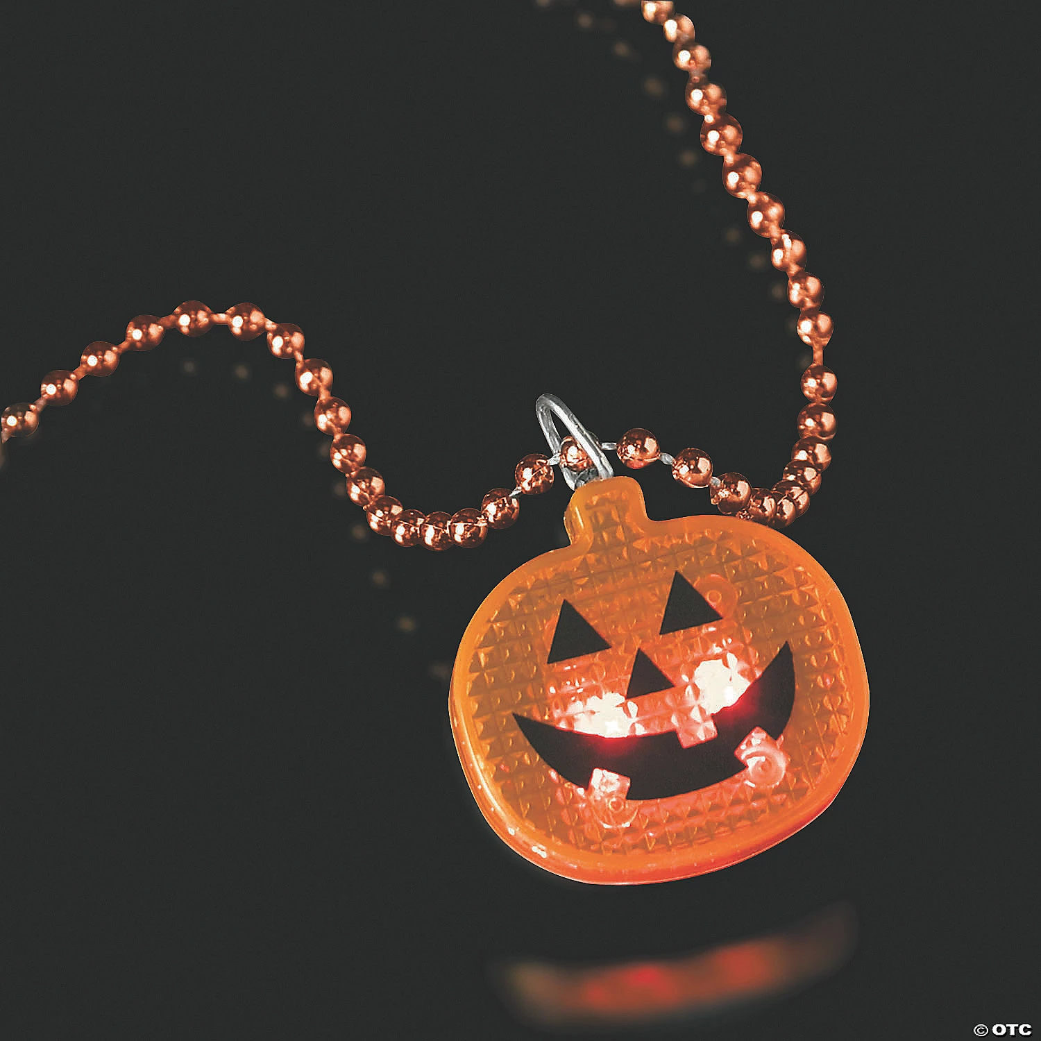 Halloween Bead Necklaces with Light-Up Pumpkin - 12 Pc. 1 Halloween Bead Necklaces with Light-Up Pumpkin - 12 Pc.