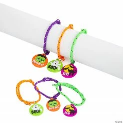 Halloween Character Friendship Rope Bracelets with Charm - 24 Pc.