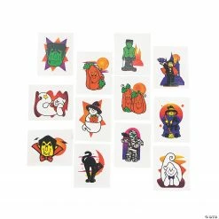Halloween Glitter Temporary Tattoos - 72 Pc. -Halloween Costumes Trunk or Treat Shop halloween glitter temporary tattoos 72 pc 25 2351 pb