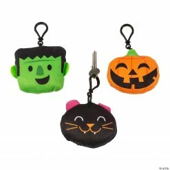 Halloween Plush Backpack Clip Keychains - 12 Pc.