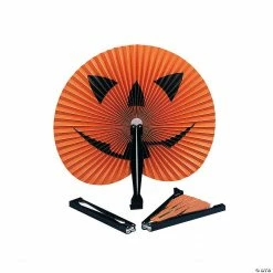 Jack-O’-Lantern Folding Hand Fans - 12 Pc.
