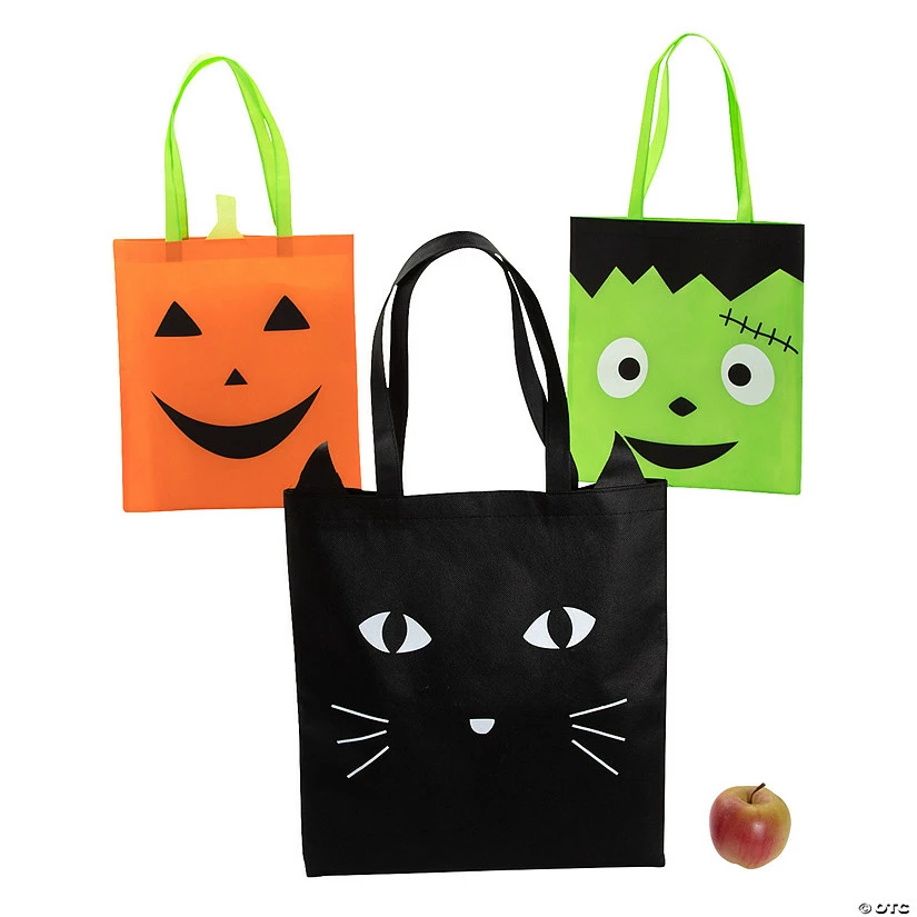 Large Halloween Character Tote Bags - 12 Pc. 1 Large Halloween Character Tote Bags - 12 Pc.