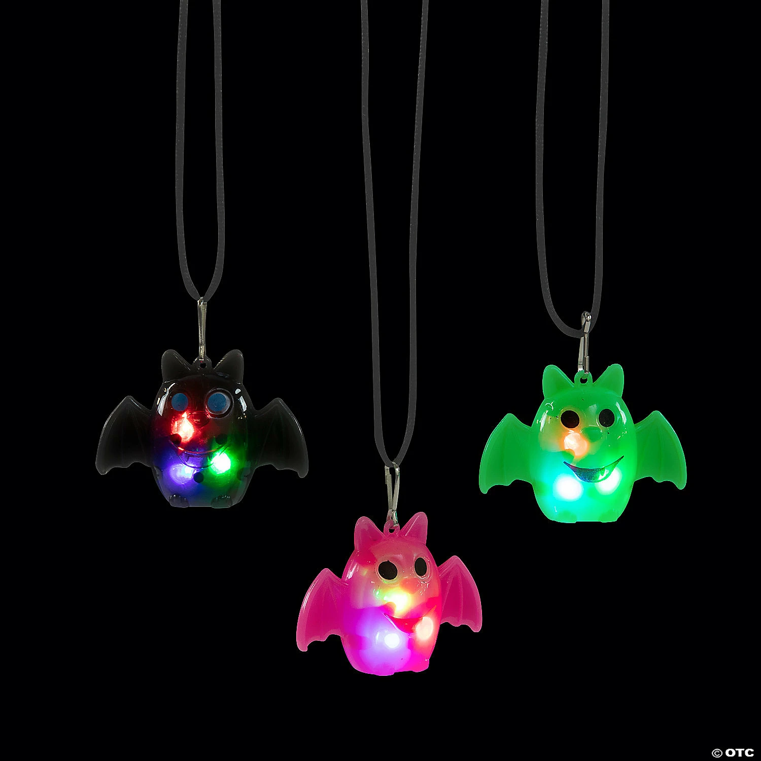 Light-Up Halloween Bat Necklaces - 12 Pc. 1 Light-Up Halloween Bat Necklaces - 12 Pc.