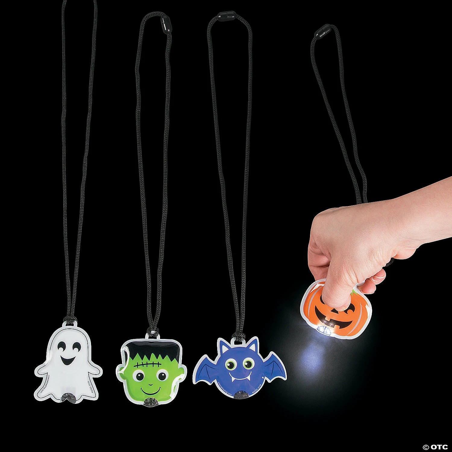 Light-Up Halloween Character Necklaces - 12 Pc. 1 Light-Up Halloween Character Necklaces - 12 Pc.