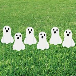 Mini Ghost Sidewalk Sign Halloween Decorations - 6 Pc.