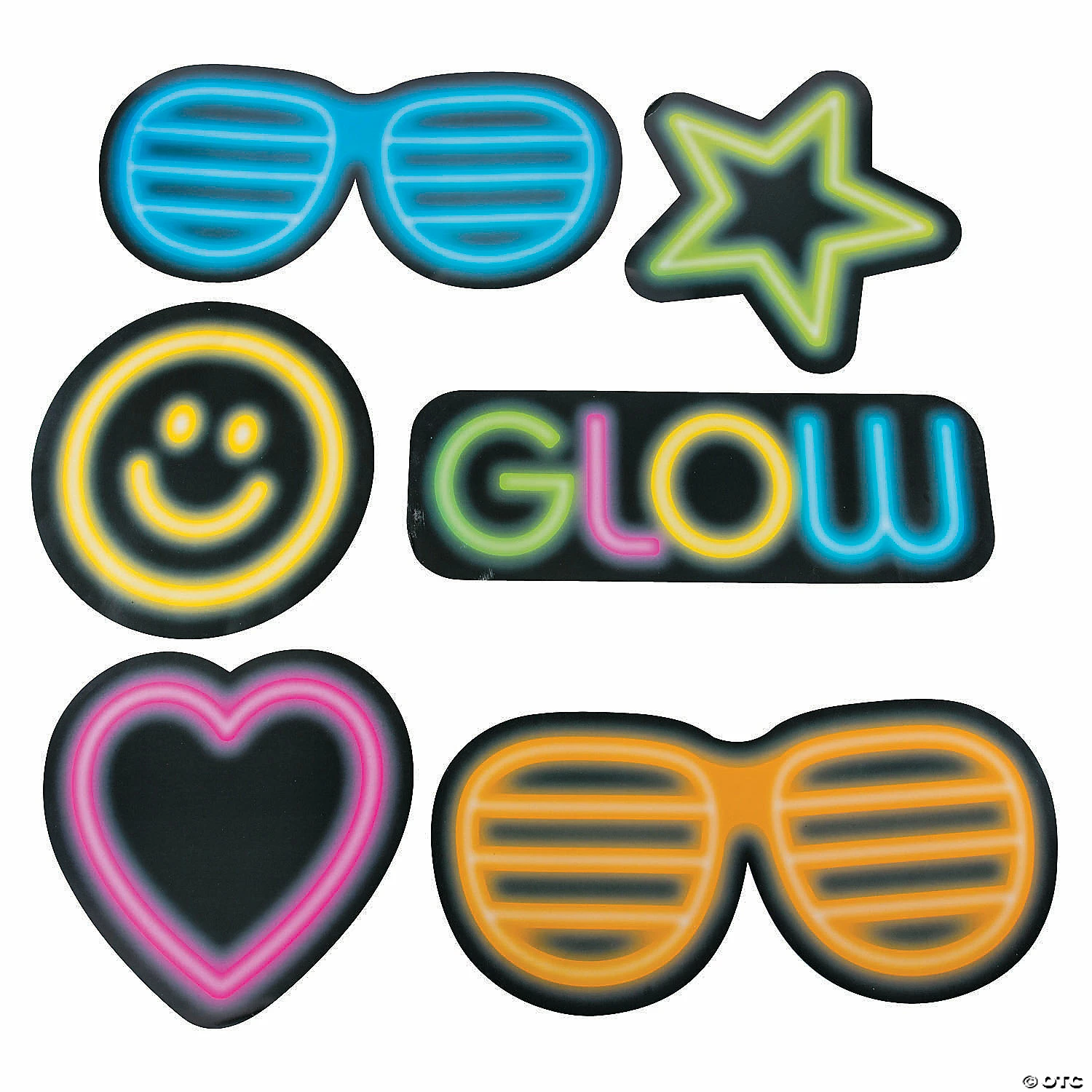 Neon Glow Party Cutouts - 6 Pc. 1 Neon Glow Party Cutouts - 6 Pc.