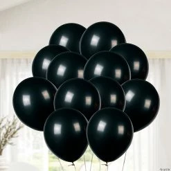 11" Latex Balloons - 24 Pc. -Halloween Costumes Trunk or Treat Shop onyx black 11 latex balloons 24 pc 17 112 a02