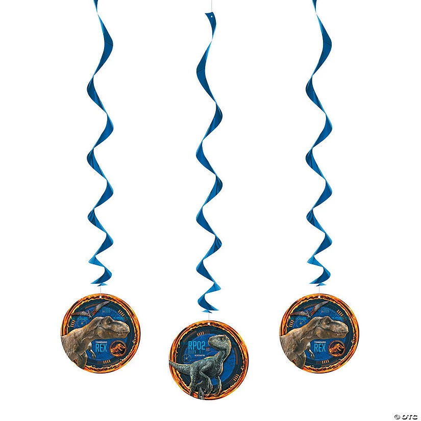 Paper Jurassic World™ Hanging Swirl Decorations - 3 Pc. 1 Paper Jurassic World™ Hanging Swirl Decorations - 3 Pc.