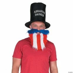 Patriotic Abe Lincoln Hat with Beard