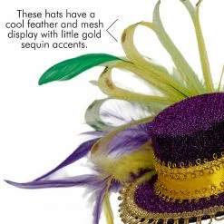 Purple Top Hat Headband - Mardi Gras Mini Hat Dress Up Hair Costume Accessories Head Band for Women and Children -Halloween Costumes Trunk or Treat Shop purple top hat headband mardi gras mini hat dress up hair costume accessories head band for women and children14211990 a03NOWA