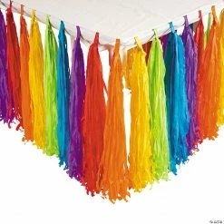 Rainbow Party Fringe Table Skirt