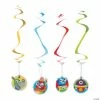 Robot Party Hanging Swirl Decorations - 12 Pc.