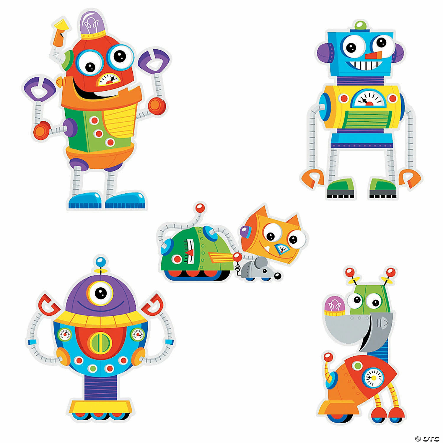 Robot Party Wall Cutouts - 6 Pc. 1 Robot Party Wall Cutouts - 6 Pc.