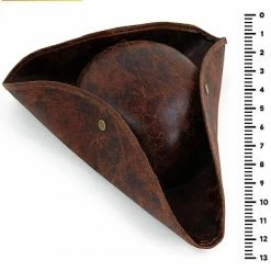 Skeleteen Faux Leather Pirate Hat - Brown Distressed Leather Colonial Style Tricorn Hat -Halloween Costumes Trunk or Treat Shop skeleteen faux leather pirate hat brown distressed leather colonial style tricorn hat14238694 a03NOWA