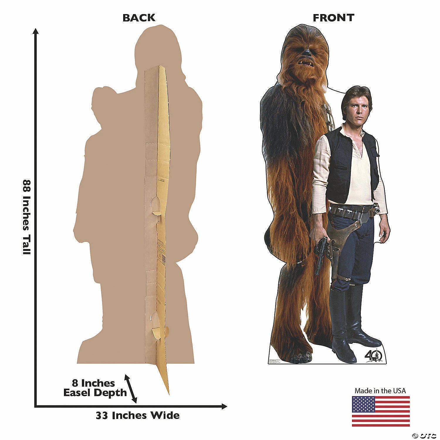 Star Wars™ 40th Anniversary Edition Han Solo & Chewbacca Stand-Up 2 Star Wars™ 40th Anniversary Edition Han Solo & Chewbacca Stand-Up - Image 2