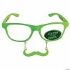 Sun-Stache Glow-in-the-Dark Green Mustache Glasses - 1 Pc.