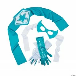 Teal & White Superhero Accessories - 4 Pc. -Halloween Costumes Trunk or Treat Shop teal and white superhero accessories 4 pc 13778916 a02