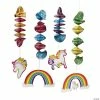 Unicorn Hanging Spiral Decorations - 12 Pc.